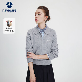 Navigare celebrity style italian dinghy 25 women's all-wool lapel knitted sweater 2334025502