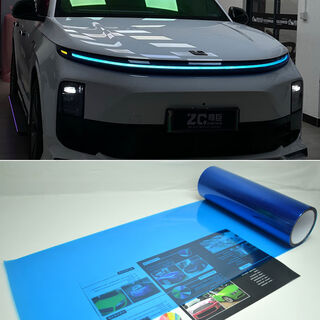 Diy ideal l6789 star ring headlight red and blue color change upgrade film car headlight color change blackened film blue one roll pvc 1 roll 2 points 5 meters