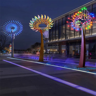 Brangdy wind sculpture 304 stainless steel colorful outdoor large city square landscape night tour lighting can be customized blue drawings drawings intention money will not be delivered