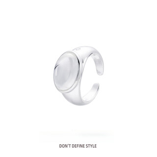 Dl 1998 fat donglai same style white crystal ring 925 silver glossy transparent opening feminine temperament versatile quality white crystal ring