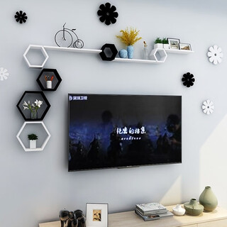 Baimuyuan wall storage rack wall-mounted tv background wall living room wall wall decoration rack punch-free shelf bedroom partition package j