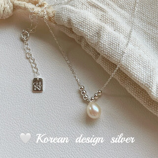 Fat donglai quality drop-shaped pearl pendant s925 silver freshwater single necklace for women new product 2025 niche light 40+5cm s