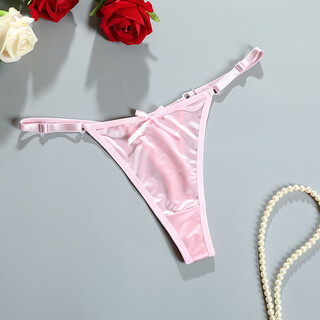 Thongs for women, unisex, european and american style, mature thongs, thongs, seamless underwear, cute bow, thin, bright pink l