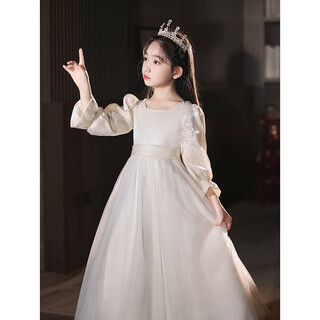 Hanquan children's birthday dress light luxury niche high-end host piano performance dress flower girl wedding little girl princess dress