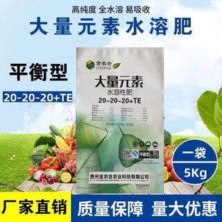 Large amount of element water-soluble fertilizer for vegetables and fruits, greenhouse direct sales balanced fertilizer potassium fertilizer agricultural compound fertilizer 20-20-20 balanced type 10jin jin equals 0.5kg (4 bags) original packaging