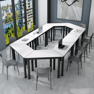 Kazlin maker classroom training table combination trapezoidal table mobile desk conference table long table spliced six-sided table customized color contact customer service