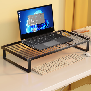 王星和月电脑增高架支架办公室笔记本台式置物架显示器散热器桌面烧烤架 黑色 标准款-小号34cm