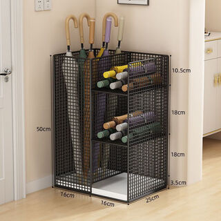 Qinkai umbrella rack storage umbrella bucket commercial hotel lobby storage large capacity home class door entry umbrella artifact black overall