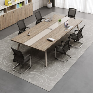 时仁（ShiRen）办公会议桌长桌简约现代会议室桌椅组合小型会议桌子接待洽谈条桌 3.0*1.4米会议桌