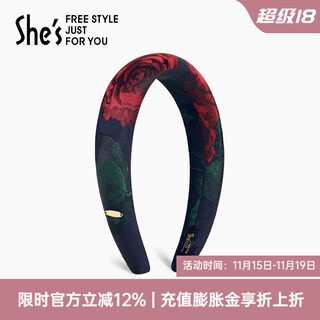 She s akiko retro rose jacquard headband design hairpin fashionable outing hair accessories birthday gift for girlfriend red a0 widened style