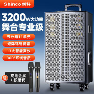 Xinke tianlai no. 19 square dance outdoor audio 15-inch bass pull rod audio speaker type pull rod bluetooth electric acoustic guitar bass folk singing instrument speaker wireless dual microphone