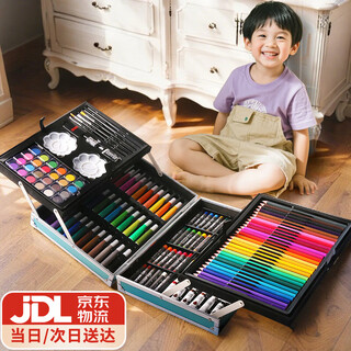 卡卡曼女孩玩具画画套装绘画7-14岁儿童礼物3-6-10岁生日礼物男孩15高档 豪华版带铝框145件套 宇航员款 男孩女孩六一61儿童节礼物