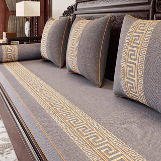 Duomanwu 2025 new chinese style mahogany sofa cushion non-slip sofa cushion solid wood sponge cushion can be customized for all seasons and has a bright future - gray doris fabric 0cm*0cm customized sponge liner specially shot