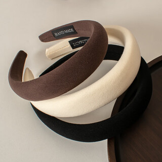 Qiao丂 high-ceiling sponge headbands, 3 packs, wide-brimmed, face-washing headbands for broken hair, simple and versatile headwear for women when going out