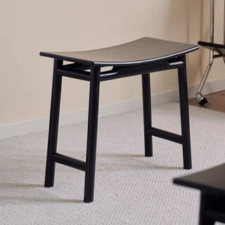 Aibiju solid wood saddle stool home light luxury makeup stool bedroom dressing table stool black makeup chair classic black