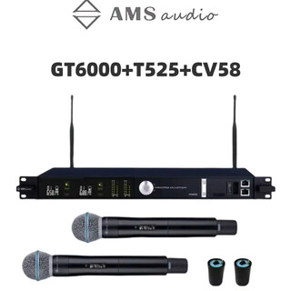 Amsaudio old broken microphone gt6000 dual-channel wireless microphone receiver universal for performance live broadcast conference gt6000+t525+cv58 handheld set