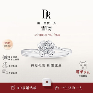 Dr spot sparkling snow kiss believe simple wedding proposal diamond ring platinum 5 points h color si1 no. 14