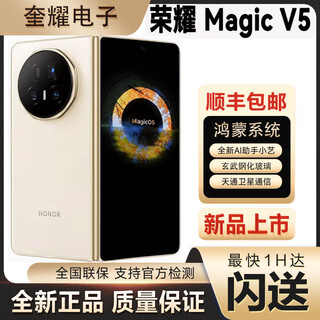 Honor honor magic v5 folding screen mobile phone magic v5 mobile phone national bank genuine 5g full network support instant delivery ai folding screen mobile phone warm white 16gb+1tb official standard (spot quick delivery)