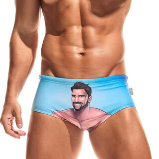 TADDLEE泳裤男防尴尬双层沙滩海边专业游泳裤三角成人青少年温泉男士泳衣 蓝色 S