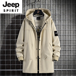 Jeep spirit large size mid-length jacket for men 2026 new fat jacket trendy plus fat plus taller loose velvet windbreaker 2369 khaki (medium length) 8xl 260-280jin jin is equal to 0.5 kg