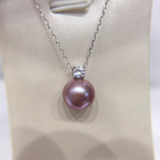 Fat donglai quality edison pearl pendant zhuji fresh water highlight perfect round almost flawless princess same style purple a style princess style silver 9-10mm