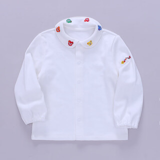 Mikihouse spring and autumn new children's clothing cartoon airplane bear embroidered shirt for boys and girls with long sleeves bear collar 120 cm