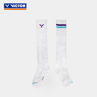 VICTOR威克多羽毛球袜女款透气棉袜专业高筒运动袜 SK1014白色 2双
