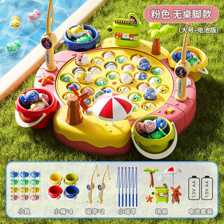 He jiagong children's electric magnetic fishing toy children's educational 1 to 3 years old 2 little boys and girls baby one two half three 6 toddlers upgraded powder - large magnetic 35 fish + 8 rod + 4 bucket + 6