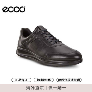 Ecco business casual shoes for men breathable low-top cowhide shoes yashi 207124 01001 black 40