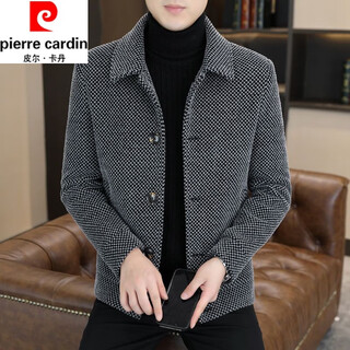 Pierre cardin (pierre cardin) high-end woolen coat men's autumn and winter new lapel cotton thickened clothes winter casual jacket men's jacket light gray cotton thickened l recommended 110-125jin jin equals 0.5 kg