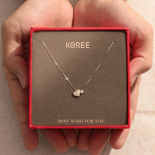 Kzd old phoenix pure silver 9999 love pendant clavicle chain does not fade birthday gift for girlfriend double heart platinum old fengxiang same style