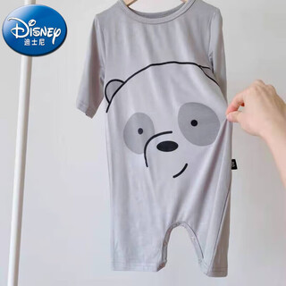Disney children's modal baby jumpsuit summer thin pajamas air conditioning clothes baby anti-kick quilt sleeping bag home clothes summer gray winnie bear three quarter sleeves 80cm 80