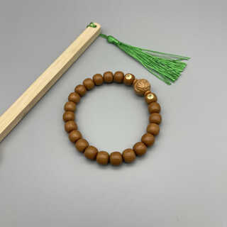 Ouoety remote collection boutique old-style monkey head walnut bracelet with inlaid gold label and engraved evil monk accessories engraved evil monk accessories