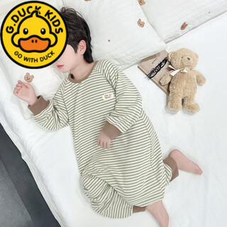 G.duckkids boys' one-piece pajamas pure cotton spring and autumn 2024 new baby boy german velvet sleeping bag children's autumn crawl clothes green 80 recommended age 1-2 years old