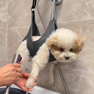 Amor dog foot washing artifact, cat grooming hammock, small and medium-sized dog nail clipper, hanging fixed bag, pet supplies, gray, super load-bearing, quick-drying and not stuffy, m-recommended 10-14 jin jin equals 0.5 kg, universal for cats and dogs