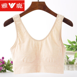 Yalu yansijia women's underwear anti-exposure bra summer 200 jin (jin equals 0.5 kg) fat super elastic vest style middle-aged and elderly wire-free bra skin color 1851 large size 120-180 jin (jin equals 0.5 kg)