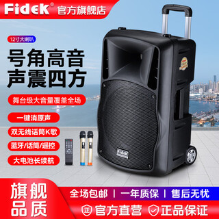 Fidek 10/12/15-inch outdoor portable karaoke singing square dance school trolley music speaker bluetooth performance stage-level large speaker treble horn large sound bass cube-l121bt 12-inch professional version upgraded version