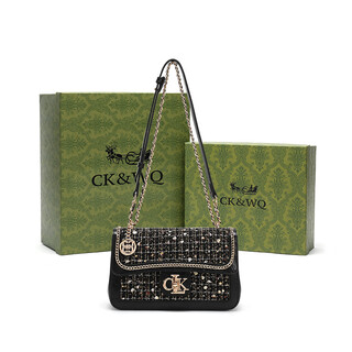 Ck&wq hong kong purchasing women's 2025 super popular armpit bag small fragrance daily work commuting chain shoulder crossbody bag black gift box limited gift box + gift bag
