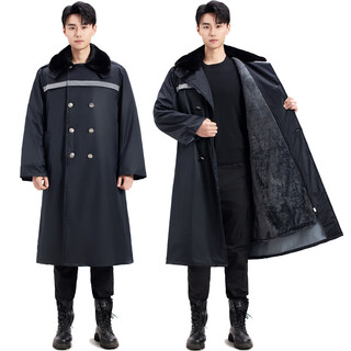 Qingzang bear q, zangbear military coat men's winter velvet thickened long cold storage cold storage security labor protection cotton coat northeast army winter coat extra long 128cm with reflective strips - detachable liner hat one size fits all (120-200jin jin is equal to 0.5 kg)