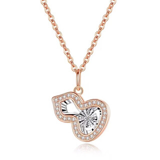 Vzzs real diamond beating heart necklace bracelet fashionable and versatile chinese valentine's day counter gift for your girlfriend high-end diamond smart gourd necklace (with national inspection certificate)