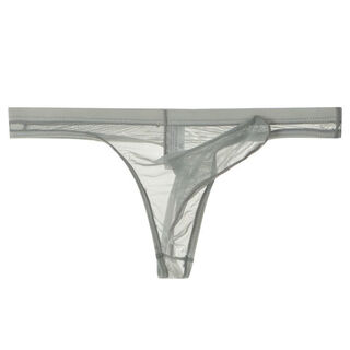 Bullet separated thong men's mesh transparent men's breathable sexy elephant trunk nude underwear sexy gray xxl size