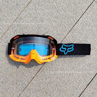 Fox goggles fox goggles helmet rally helmet goggles men's motorcycle off-road motorcycle mountain bike windproof and sandproof black orange frame transparent film night use - free storage bag