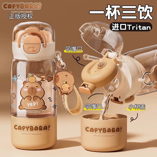 Private high-quality capibala children's water cup in summer for primary school students aged 6-12 to go to school special tritan double drinking kettle for boys and girls
