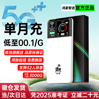 釜翊千兆网络随身wifi2025款无线随行wfi6无限速网络便携高速网卡wifi7无限流量车载路由器宽带5GHF 尊享版充电宝WiFi-双频22核