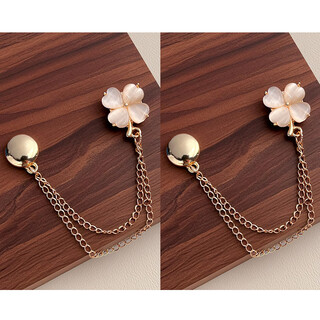 Left european corner buckle, magnetic buckle, short t-shirt hem, magic tool, knotted buckle, fixed buckle, side cufflinks, magnetic buckle that does not damage clothes, cat's eye stone, four-leaf clover, one pair