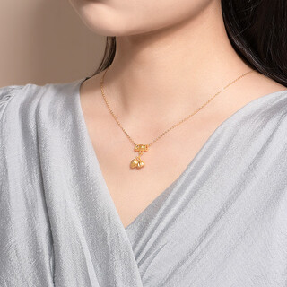 Only double gold necklace transfer beads gold necklace water shell gold pendant 5g pure gold two worlds transfer beads 5g gold 999 pure gold two worlds transfer beads