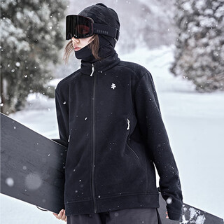 Awka fleece jacket 2025 new polar fleece liner ski middle layer outdoor warm jacket men's and women's fleece sweater black nd109 m