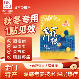 Morita cosmetics kinmen one root ginger soothing patch essential oil plaster patch imported from taiwan, knee, shoulder and whole body 2 pieces