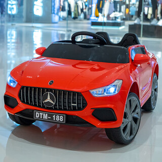 Dieter cute large children's electric four-wheel car car toddler remote control 1-4 years old baby 4-wheel toy car child charger red + self-driving music + single drive