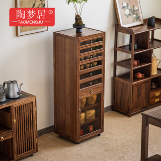 Tao mengju solid wood dental cabinet tea set storage cabinet transparent dust-proof display cabinet toy bracelet storage cabinet tea room ancient shelf